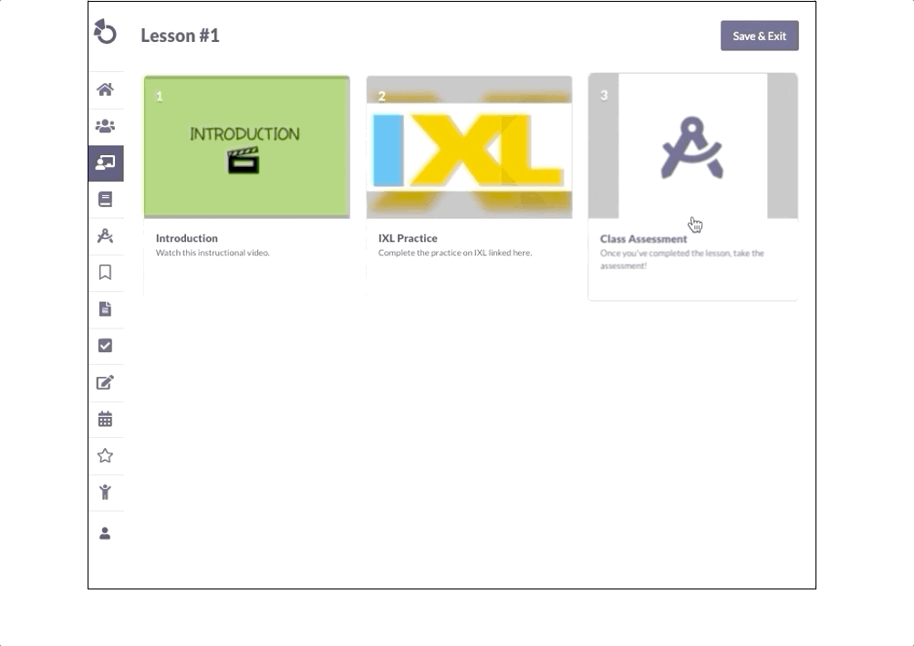 Clicking an assessment that is embedded directly in an Otus lesson.