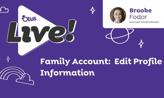 Family Account: Edit Profile Information